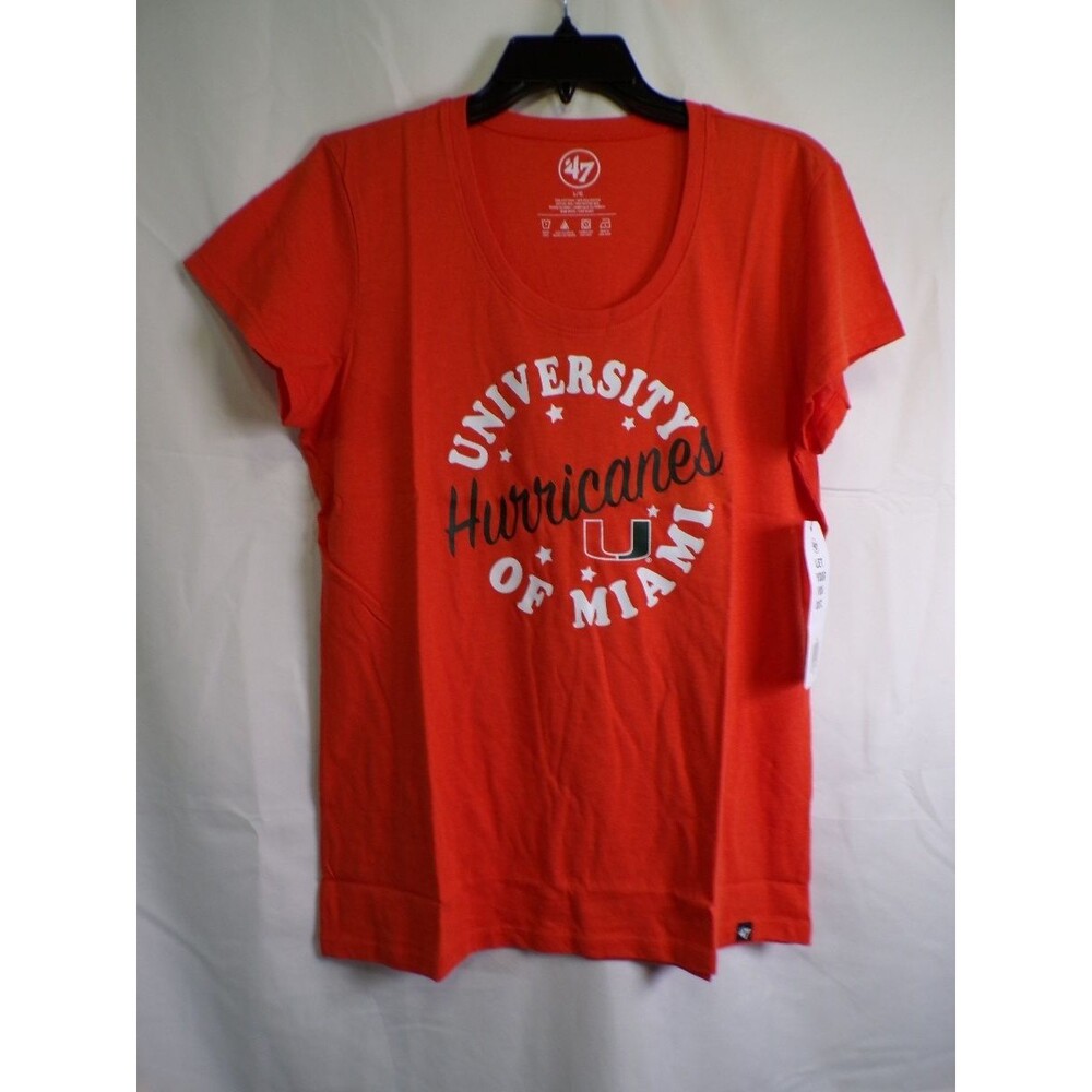 47 Brand University of Miami Hurricanes Women's T-Shirt Large Orange